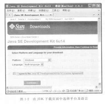 JDK download page selection platform and language
