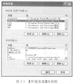 Environment Variable dialog box