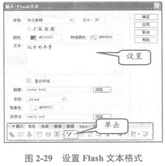 Format flash text